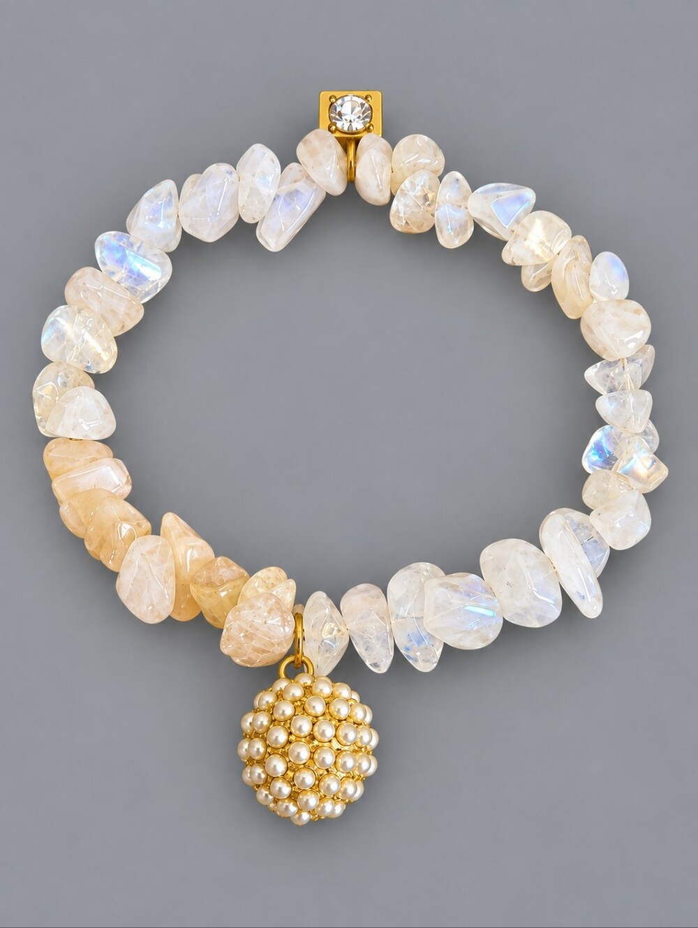 JOHN WIND Moonstone Chip Beaded Stretch Bracelet